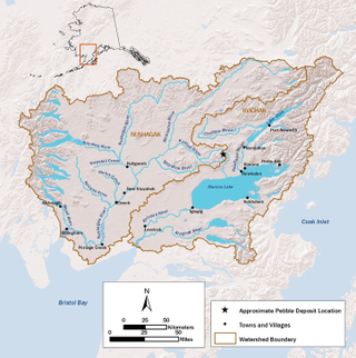 The Pebble deposit sits in between the Kvichak and Nushagak rivers, two of the most productive water systems in Bristol Bay. Graphic source: EPA